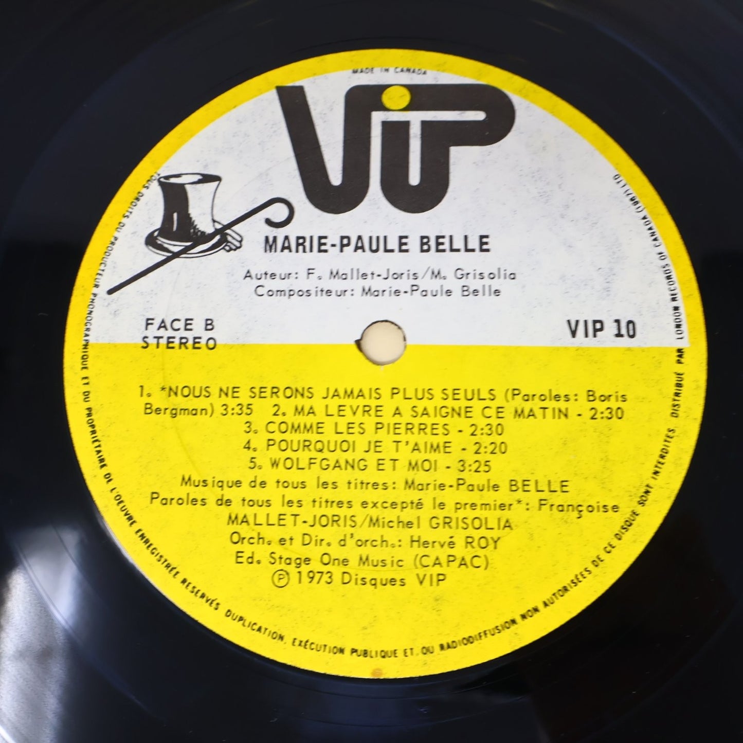 Marie-Paule Belle Éponyme Self Titled LP Record 1973 VIP.10 French Chanson 33RPM