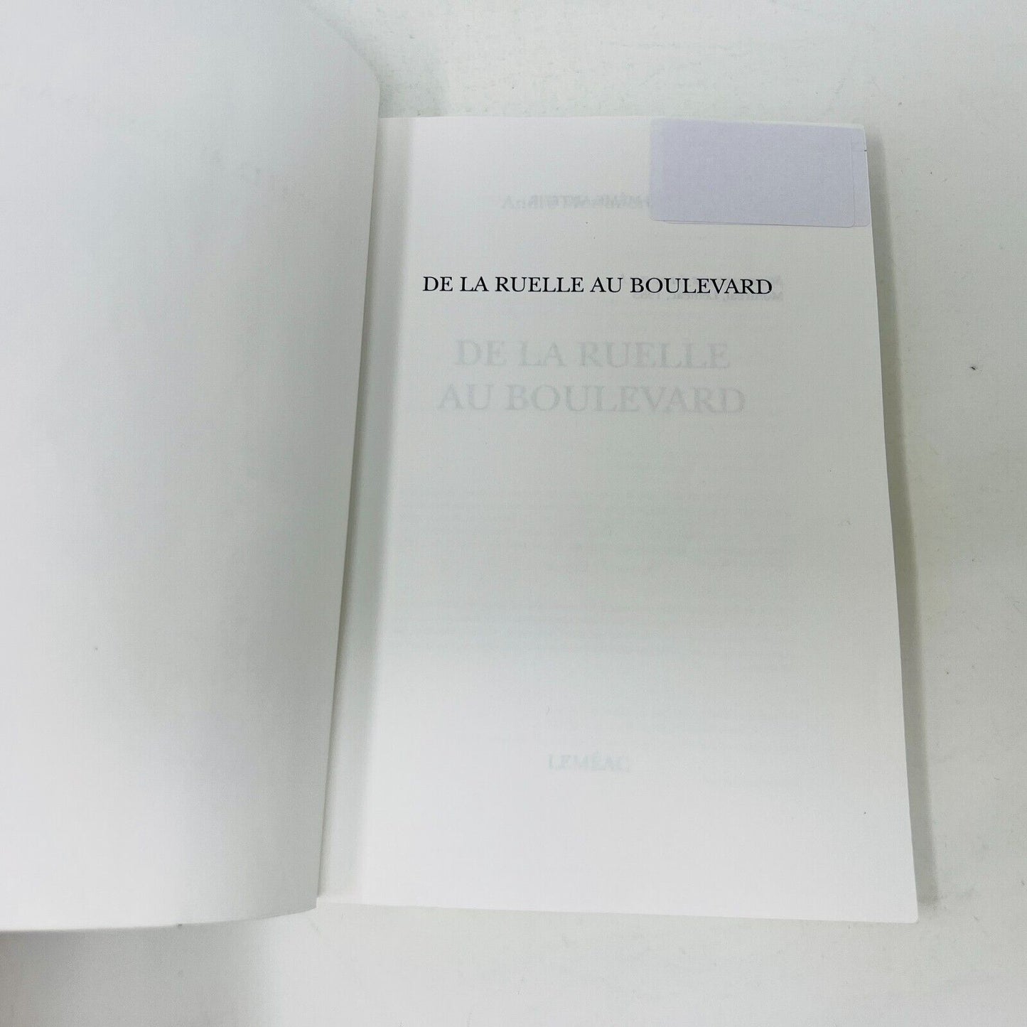 1992 De la Ruelle au Boulevard de André Montmorency Français Livre Leméac PB 90s