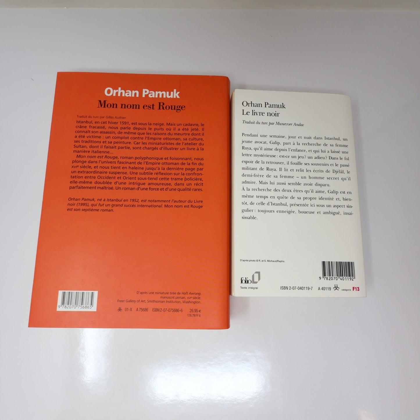 Orhan Pamuk Lot 2 Livres Le Livre Noir/Mon Nom est Rouge Crime et Mystère French