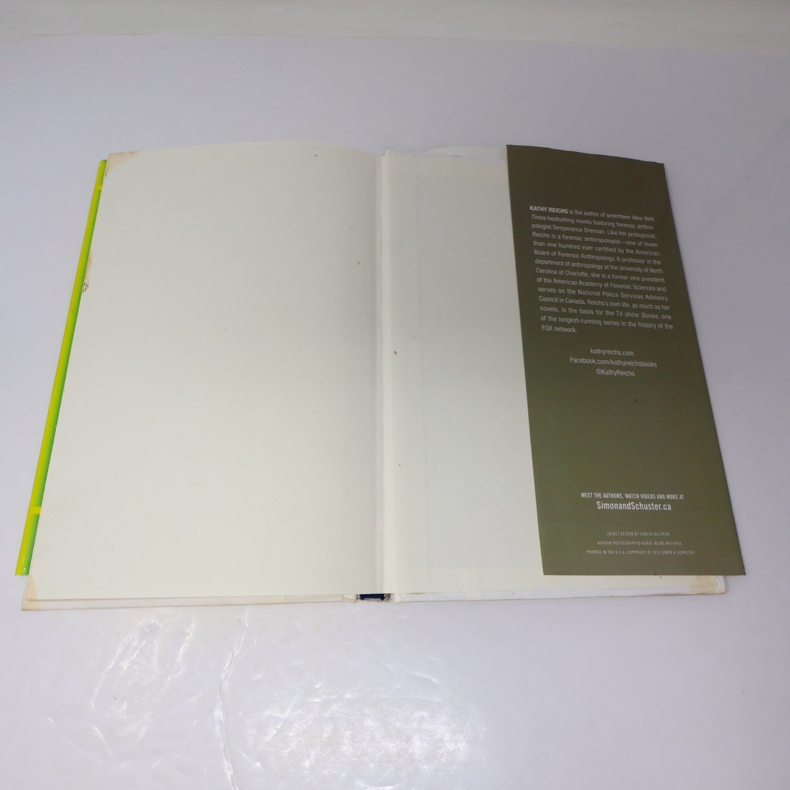 Speaking in Bones Kathy Reichs 2015 Hardcover DJ Forensic Thriller Simon