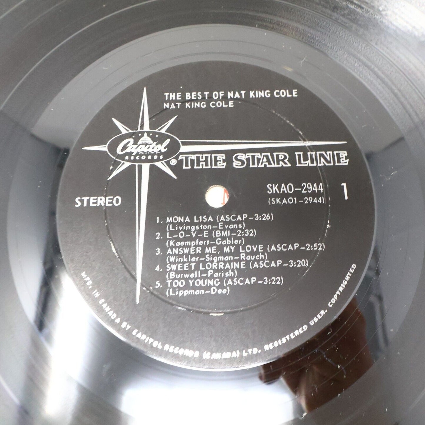 The Best Of Nat King Cole Vinyl LP Record SKAO 2944 L-O-V-E Sweet Lorraine