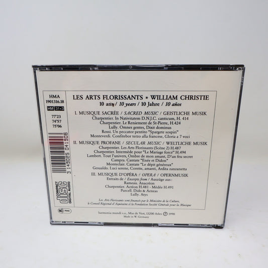 Les Arts Florissants 10 Years/10 Ans CD William Christie Opera Classical 1990