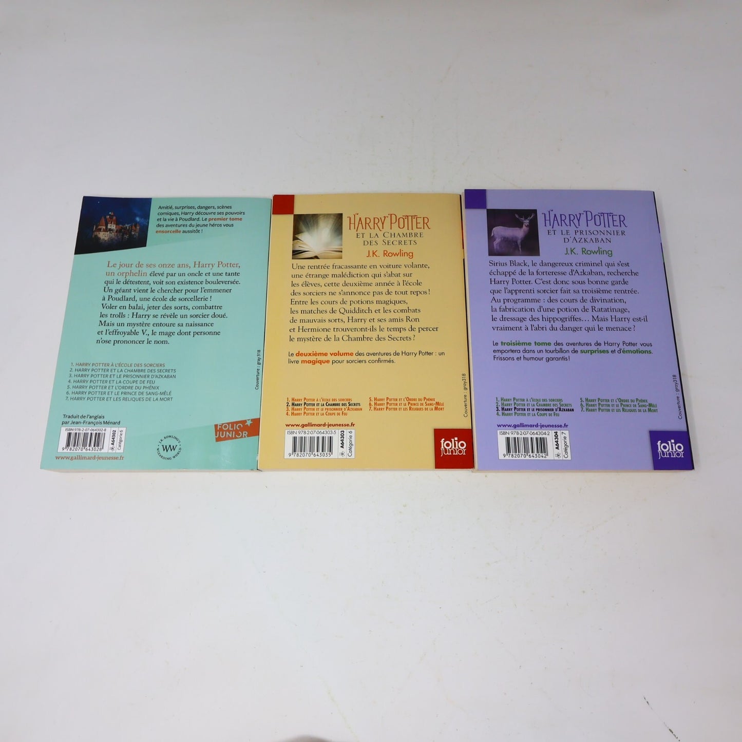 Harry Potter #1-7 Folio Junior Lot 7 Livres J. K. Rowling Gallimard Complète PB