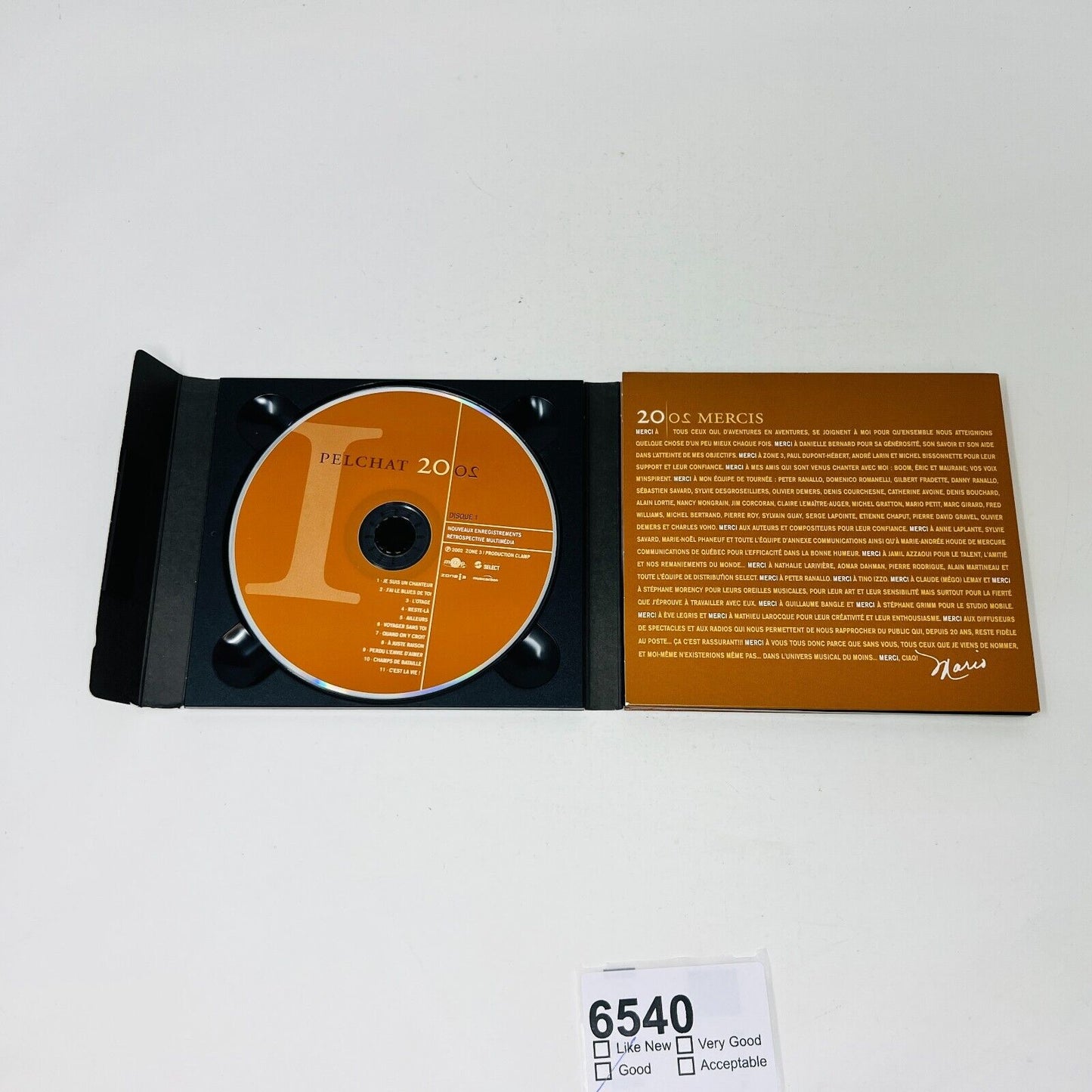 Pelchat 2002 par Mario Pelchat CD Select Testé Musique Chansons Québécois