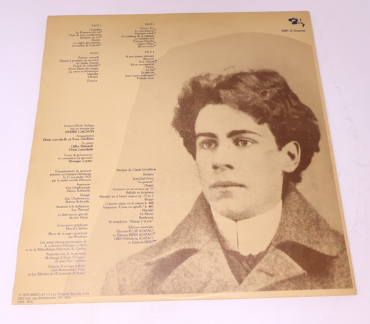 Monique Leyrac Chante Nelligan Disque 2x LP Record Vinyl 1976 Barclay 9001 Folk