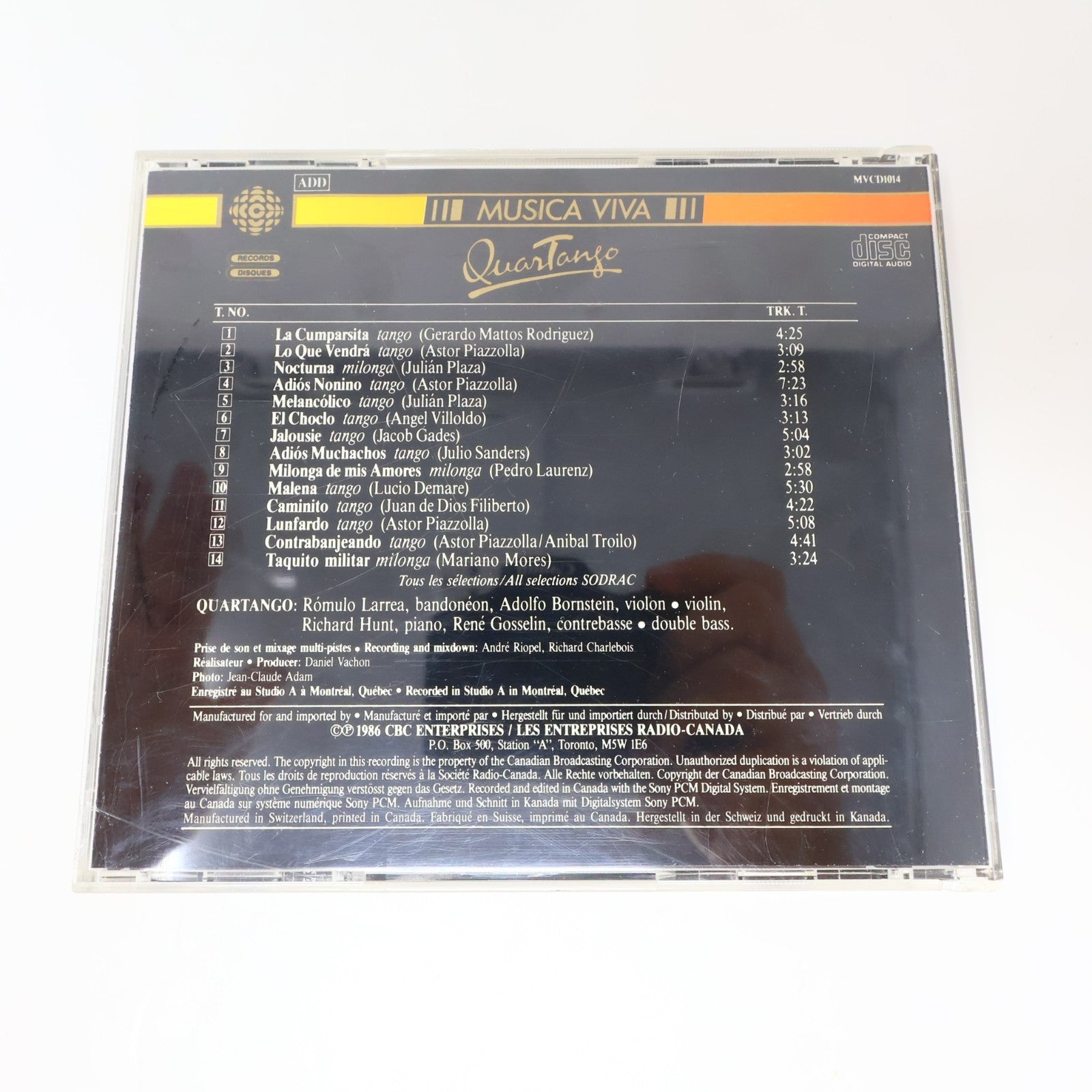 Quartango 2 CDs Lot Espresso/Quartango Justin Time/CBC Records Latin World Music
