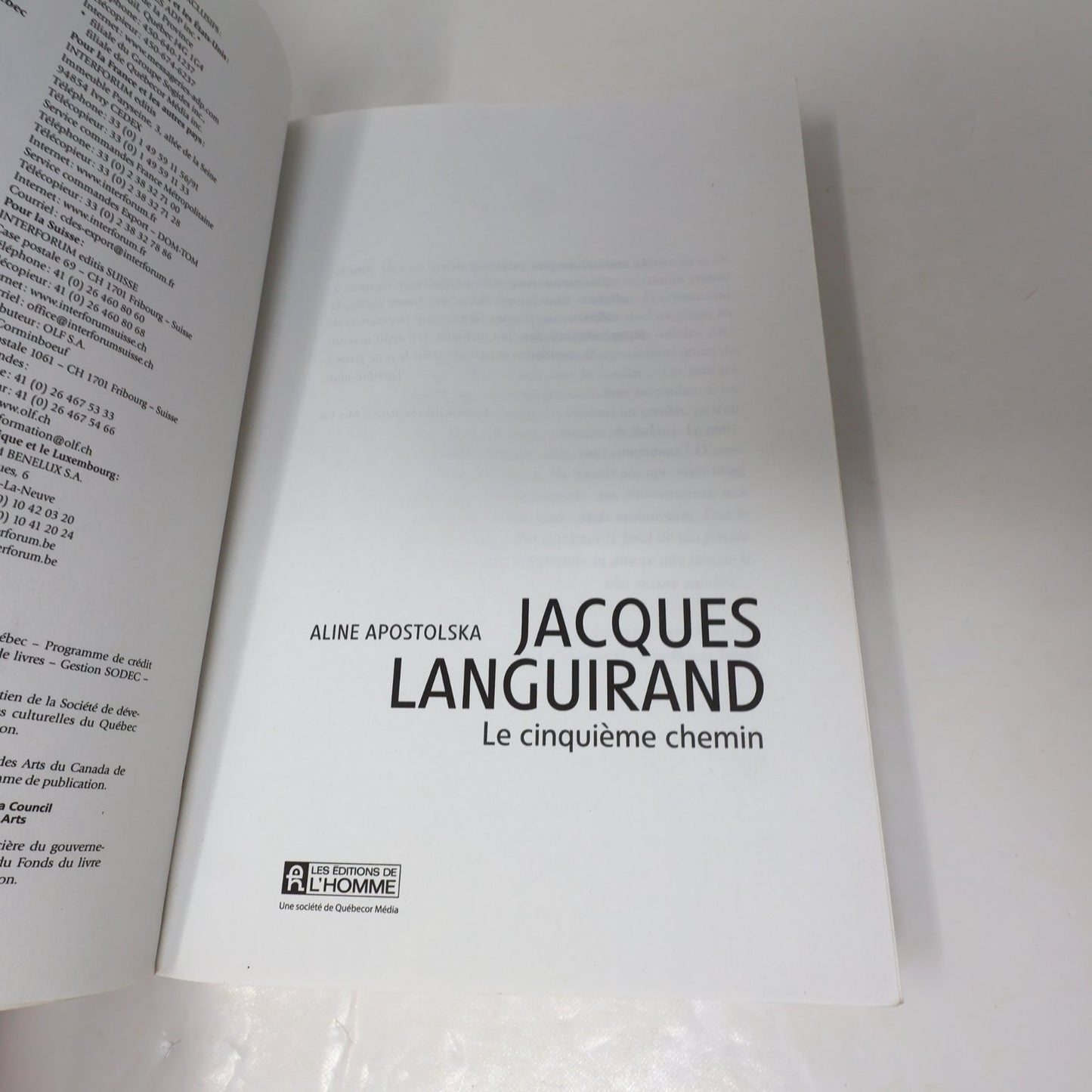 Jacques Languirand Le cinquième chemin Aline Apostolska 2014 Quebec Biographie