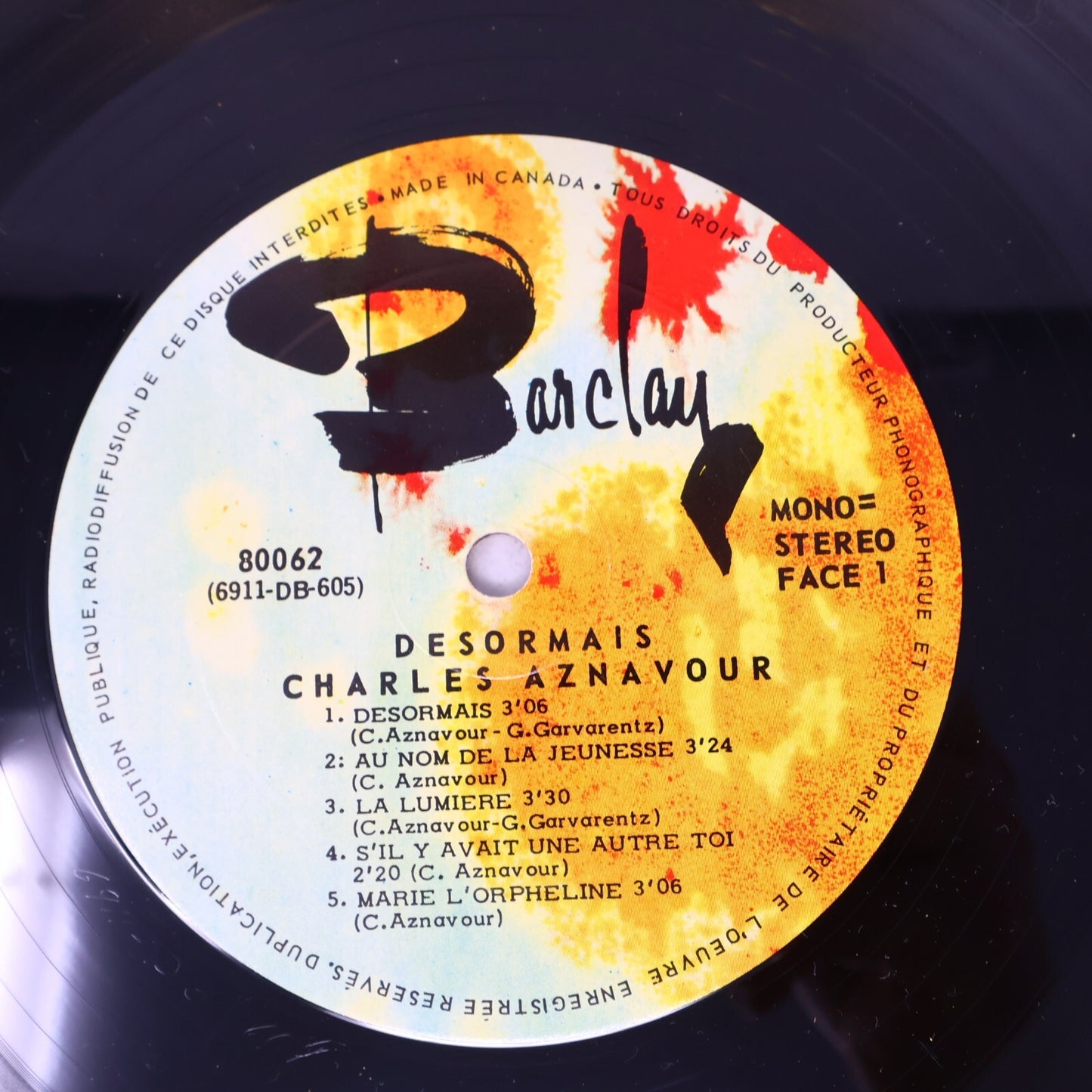 Charles Aznavour Lot 4 Disques Idiote je T'Aime/Visages de L'Amour/Désormais LP