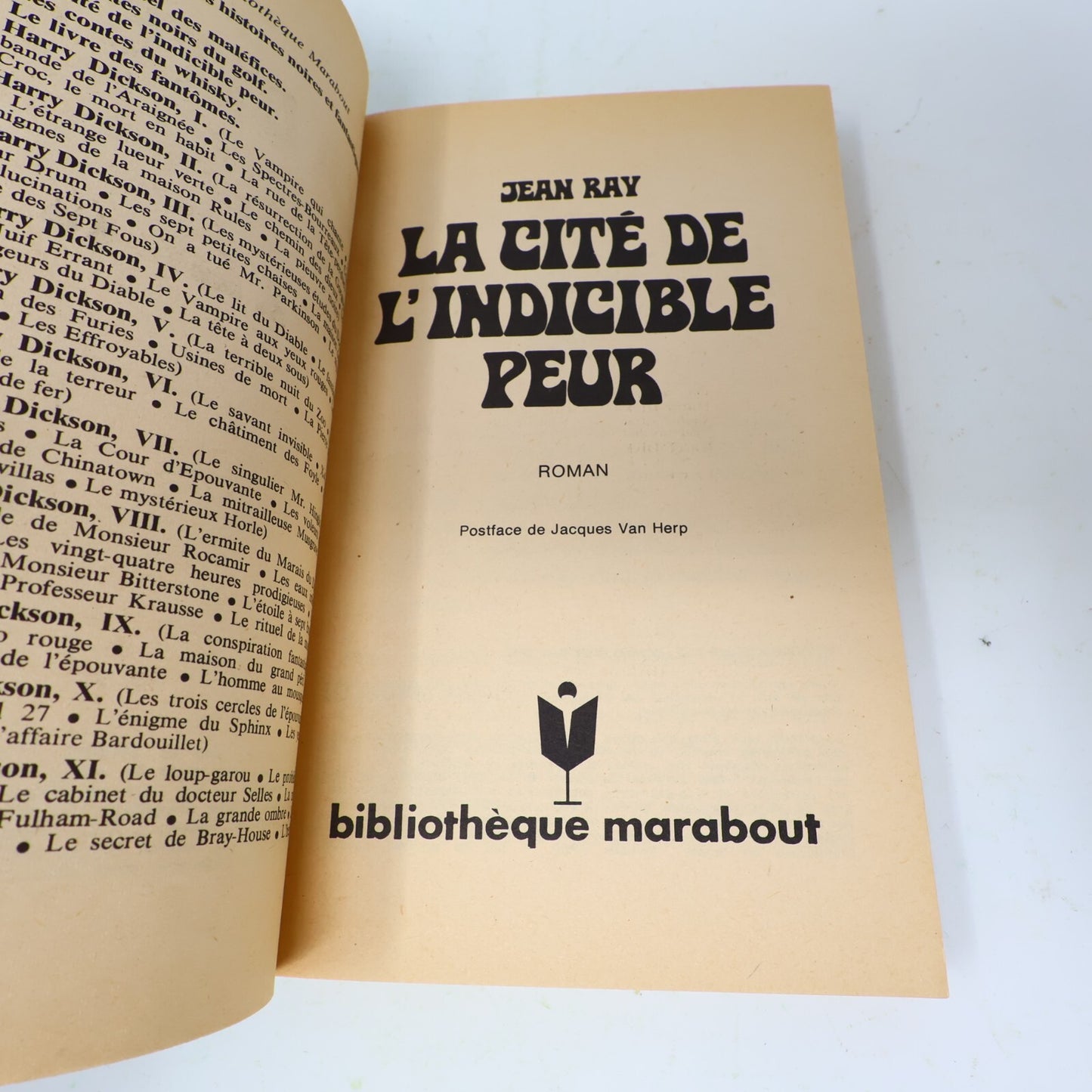 1971 La Cité de l'Indicible Peur Jean Ray Marabout Fantastique Horreur Thriller