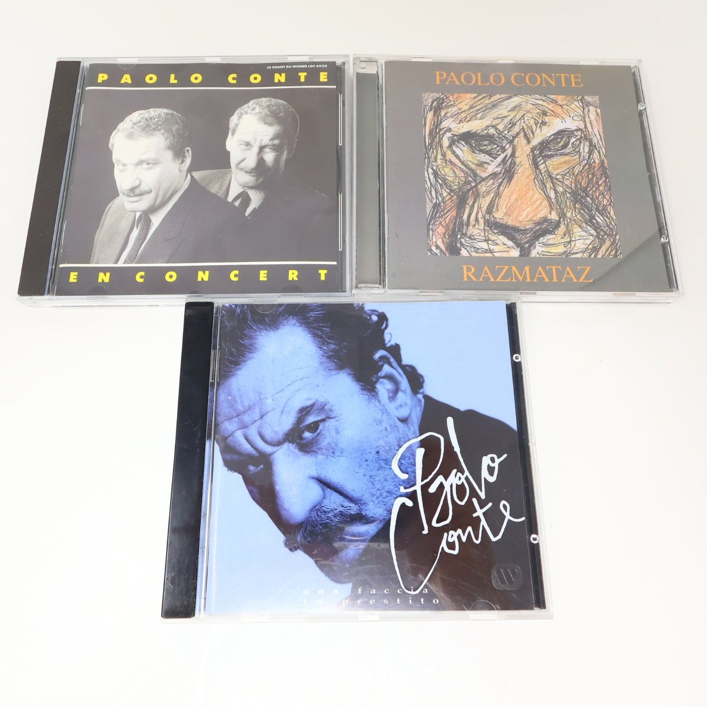 Paolo Conte 3 CD Lot Razmataz/Una Faccia in Prestito/En Concert Jazz World Music