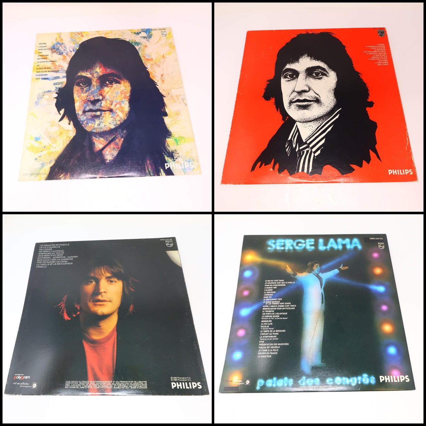 Serge Lama Lot 4 Disques LP Record 1973-1980 Philips Je Suis Malade/Chez Moi