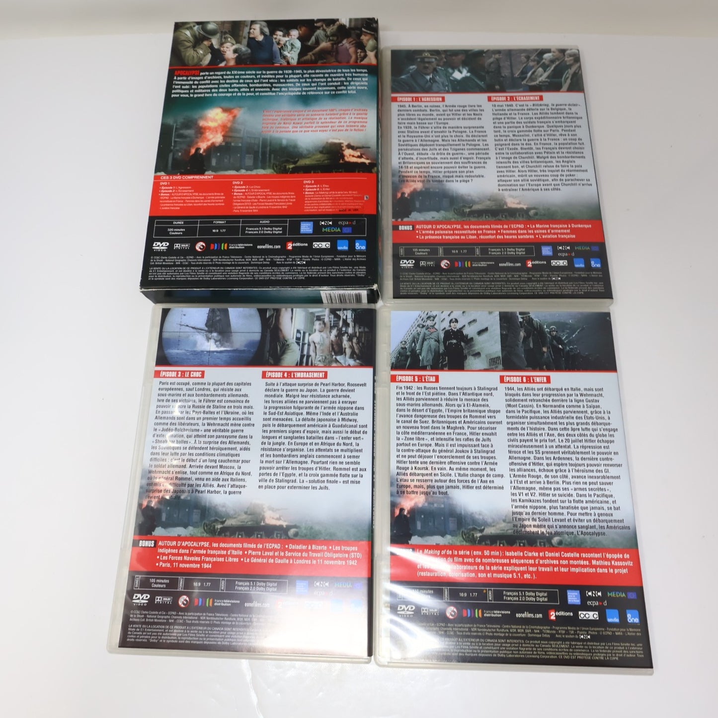 Apocalypse La 2ème Guerre Mondiale en Couleur WW2 DVD NTSC Clarke/Costelle Testé