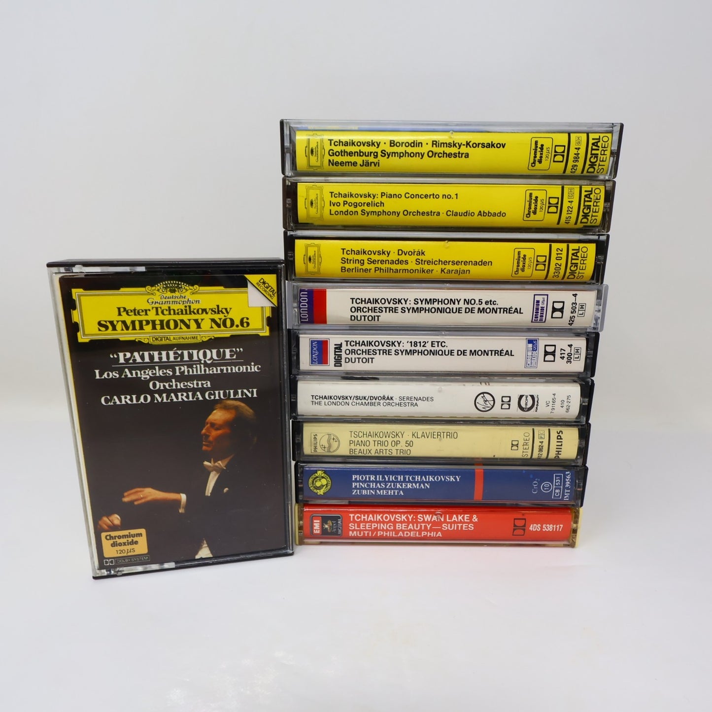 Tchaikovsky 10 Cassettes Lot Järvi/Abbado/Giulini/Karajan/Dutoit/Mehta/Muti