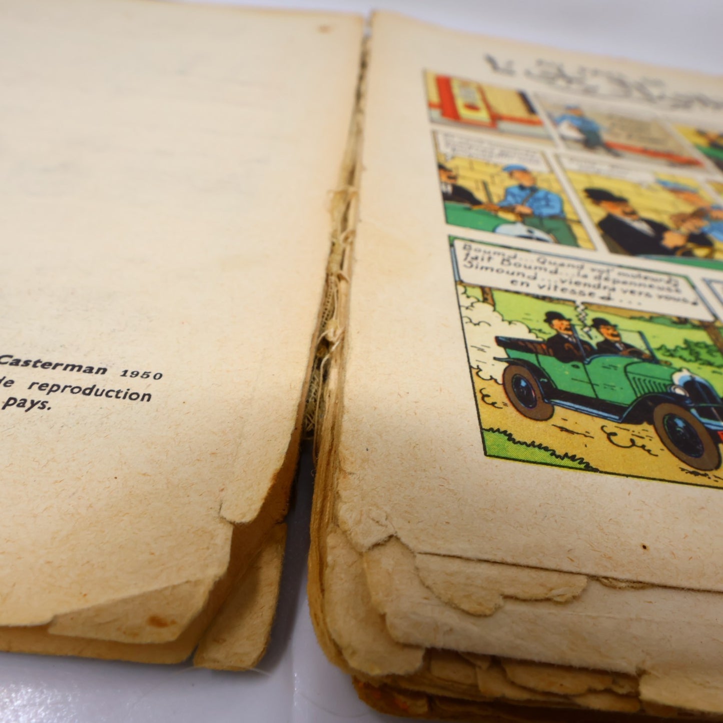 Tintin Au Pays de l'Or Noir Hergé Casterman 1950 B4 EO HC Français Mauvais État