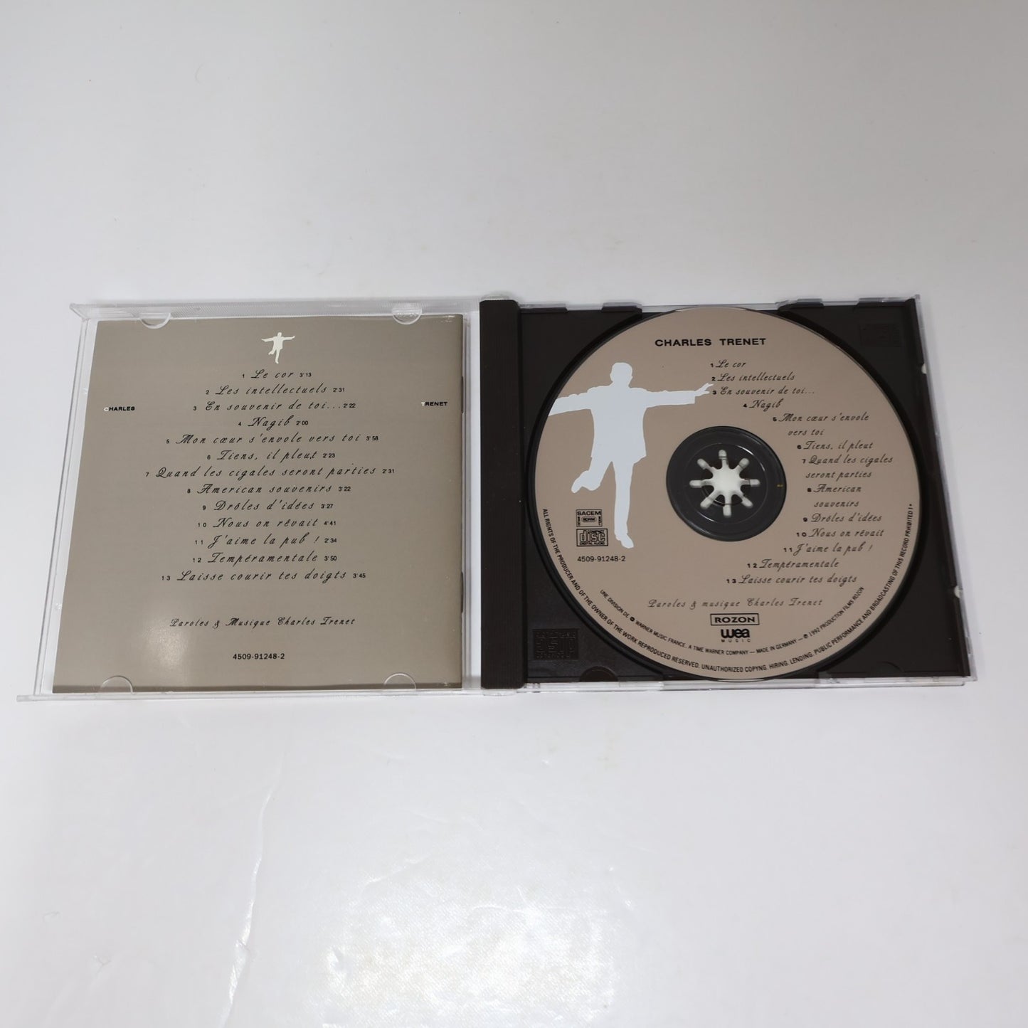 Trenet Mon Coeur S'envole CD 1992 Le Cor/Les Intellectuels/Tiens, Il Pleut/Nagib
