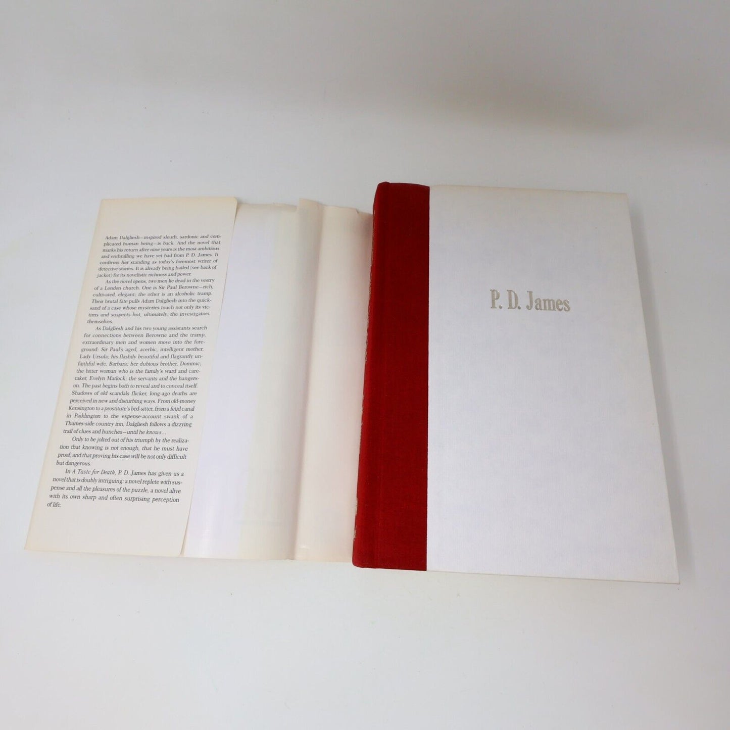 1986 A Taste For Death P. D. James Mystery Thriller Crime Knopf Hardcover Book
