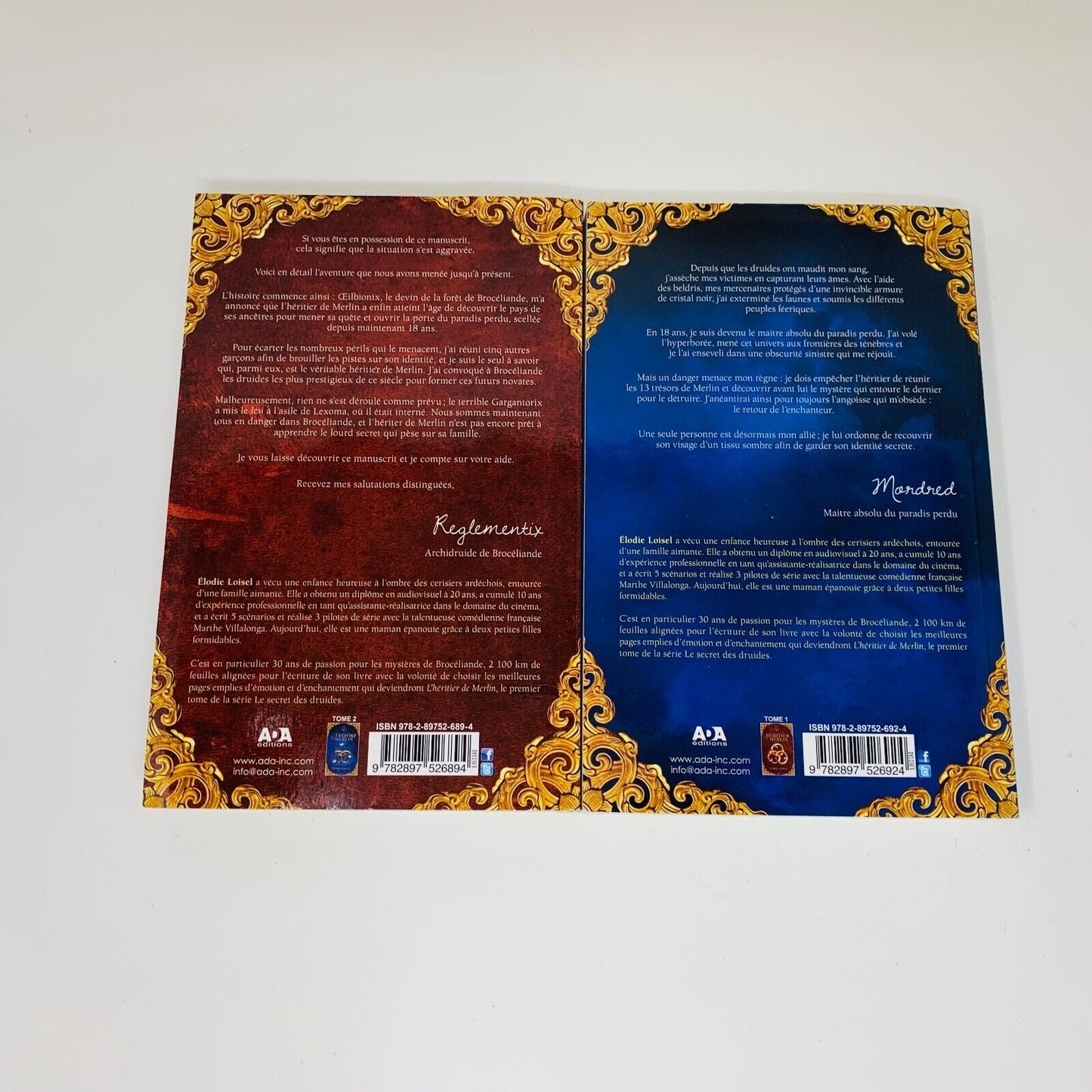 Le Secret des Druides 1-2 L'Héritier/Les Trésors de Merlin Élodie Loisel ADA Lot