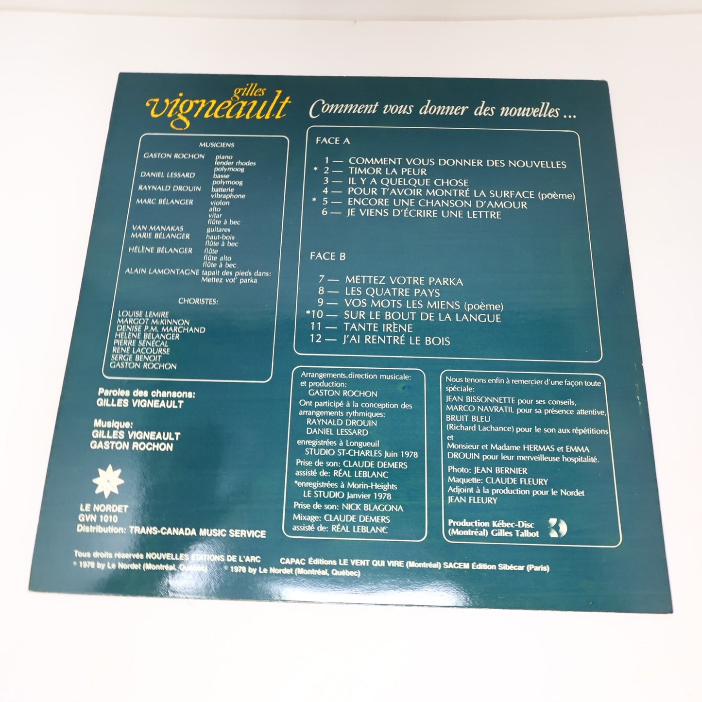 Gilles Vigneault Lot 7 Disques LP Record Combien De Fois Faut-Il Parler D'amour?