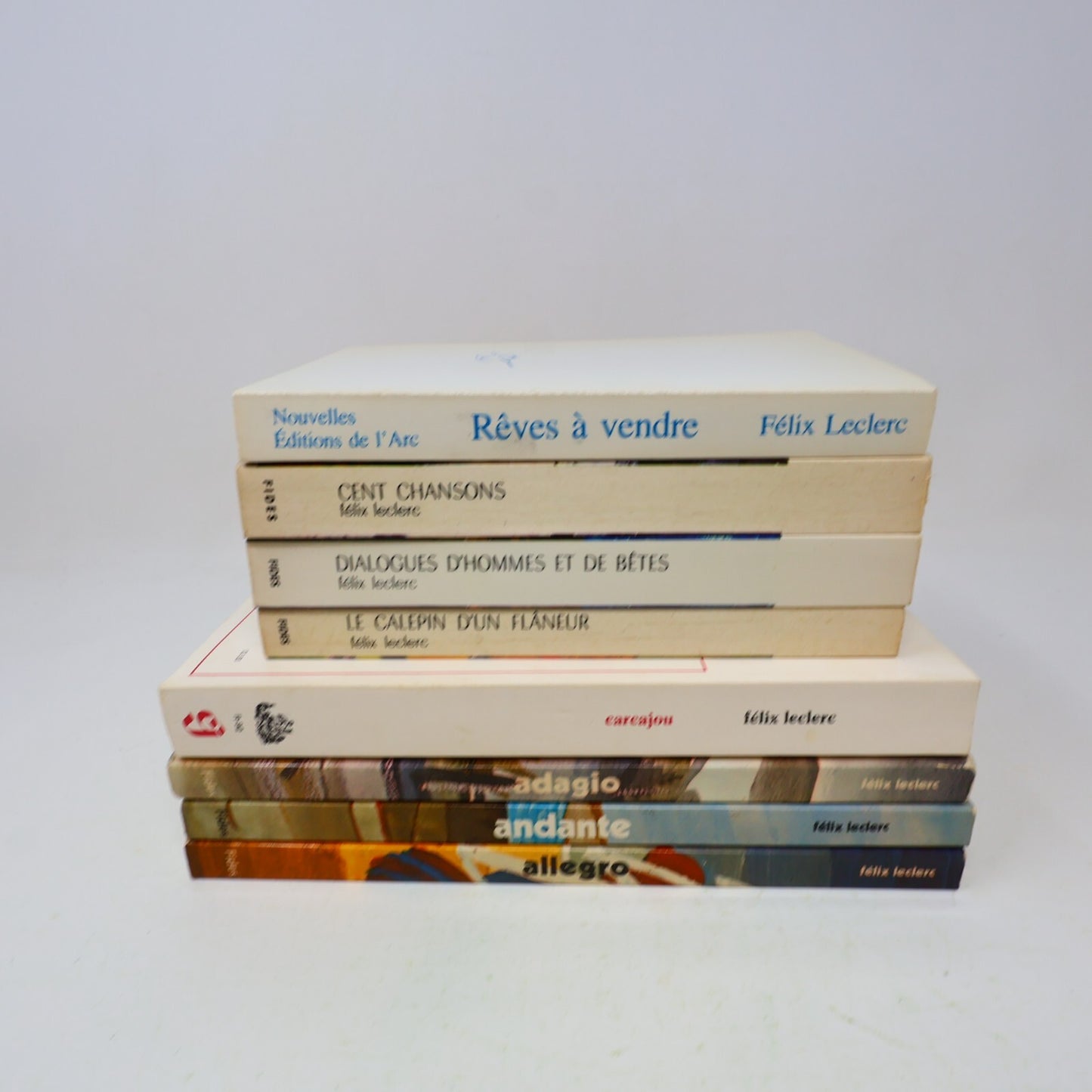 Félix Leclerc Lot 8 Livres Andante/Adagio/Allegro/Rêves à Vendre Roman Poésie PB