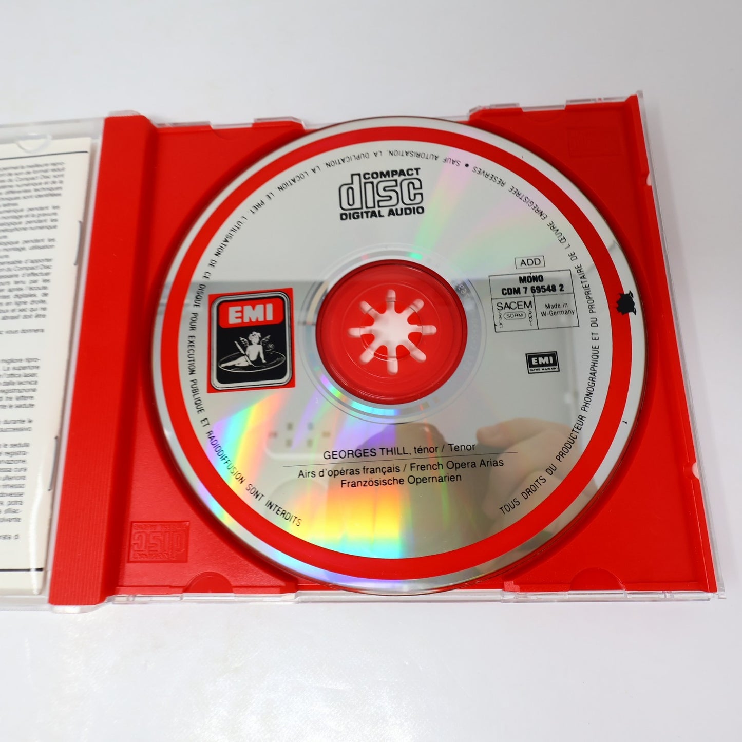 Georges Thill Airs D'Opéras Français/French Opera Arias CD Angel CDM 7 69548 2