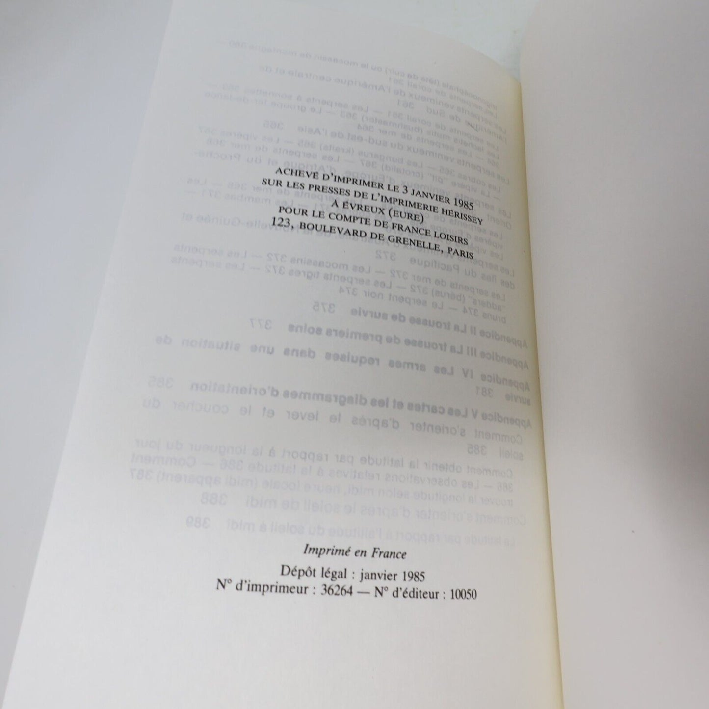 1985 Le Guide de Survie de l'Armée Américaine France Loisirs Survivalisme BCE PB