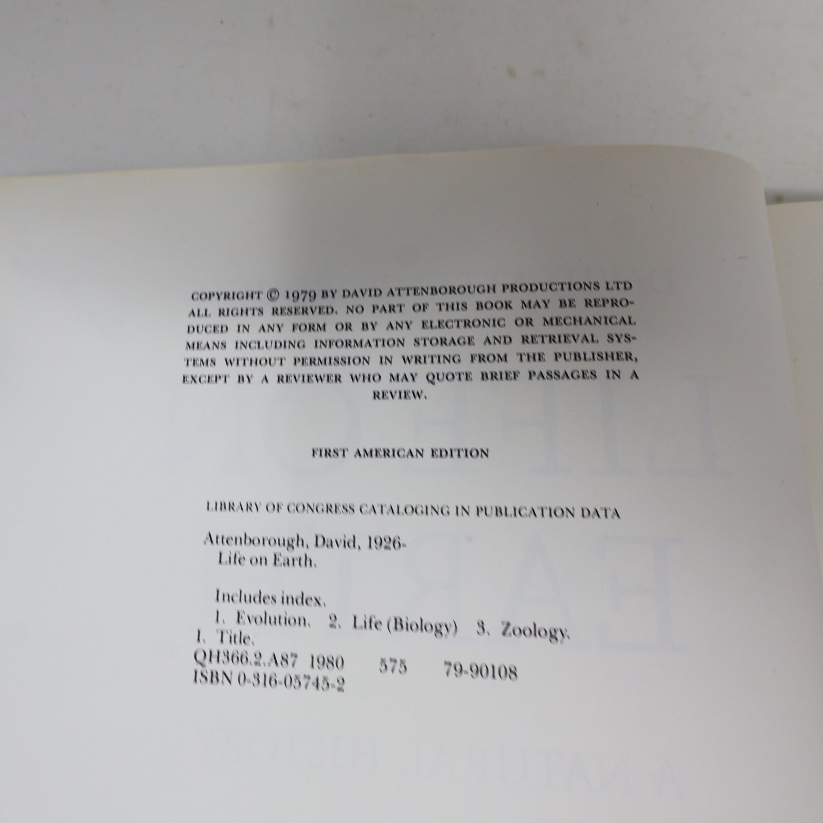 1979 Life on Earth a Natural History David Attenborough Little Brown Nature Book