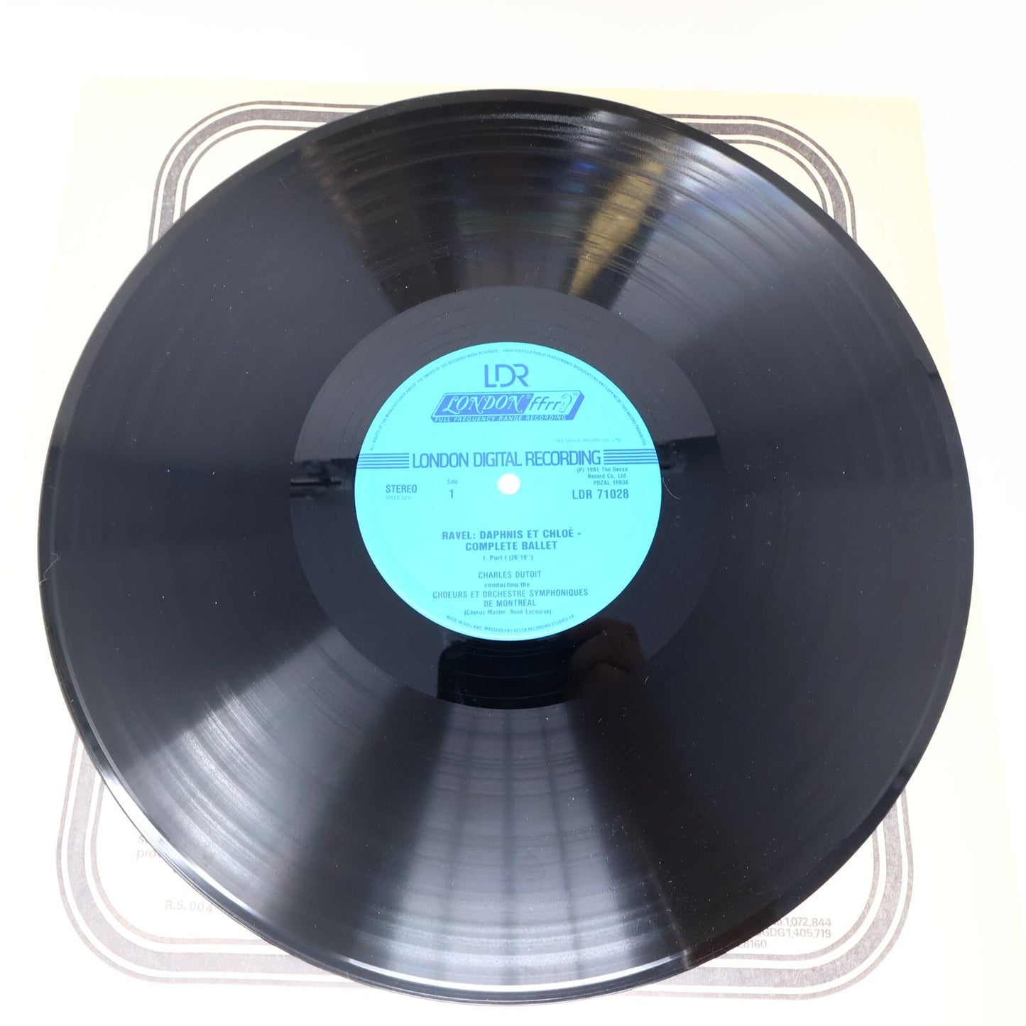 Daphnis Et Chloé Ravel Choeur & OSM Charles Dutoit LP Record Vinyl LDR 71028