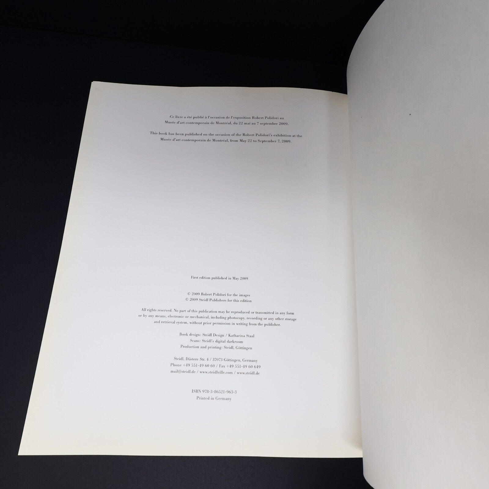 2009 Robert Polidori Musée d'Art Contemporain de Montréal Exhibition Guide PB