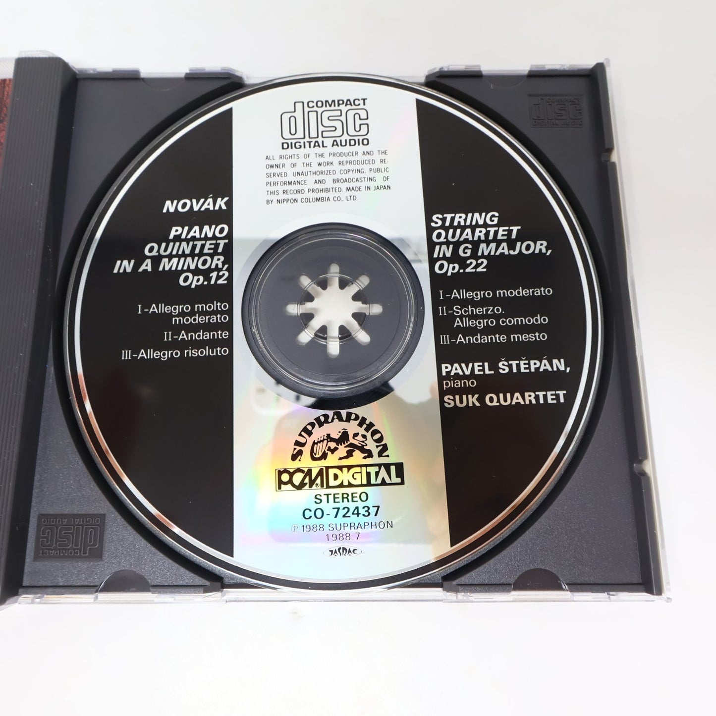 Viteslav Novak Piano Quintet Op 12/String Quartet Op 22 CD Pavel Stepan/Suk 1988