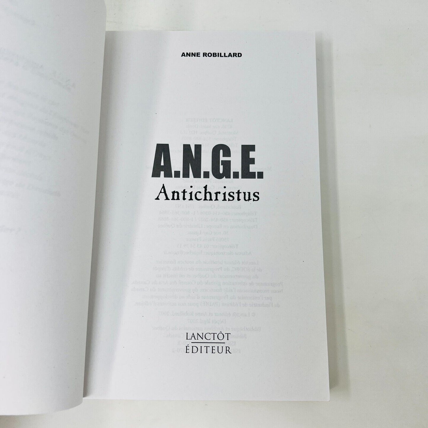 Lot de 10 Livres A.N.G.E #1-10 Anne Robillard Série Complète Antichristus Ange