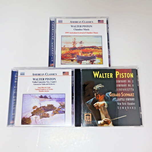 Walter Piston 3 CDs Lot Violin Concertos #1-2/Chamber Music/Symphonies 2 & 6