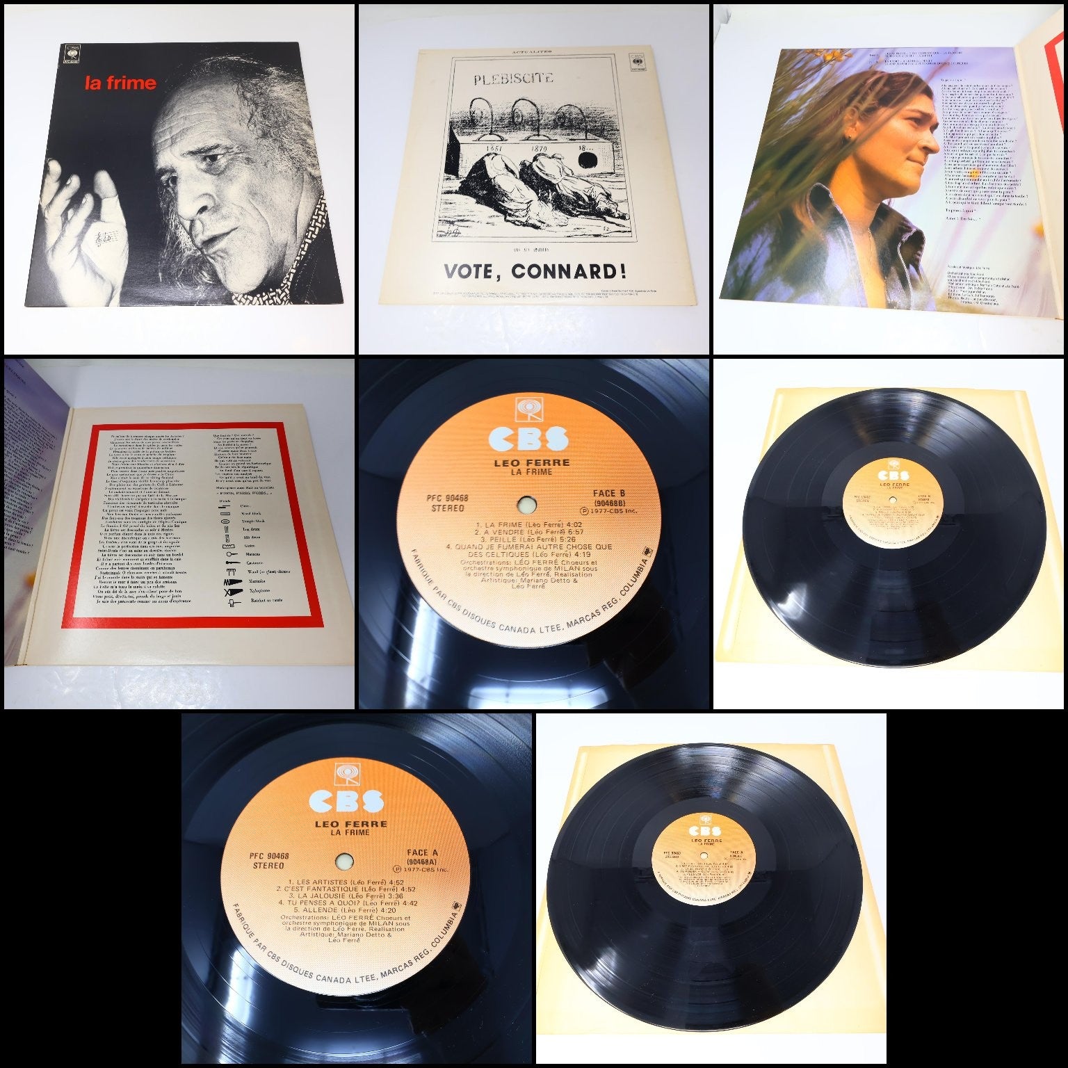 Léo Ferré Lot 10 Disques LP Record Amour Anarchie #1-2/Ludwig/Je Te Donne/Frime