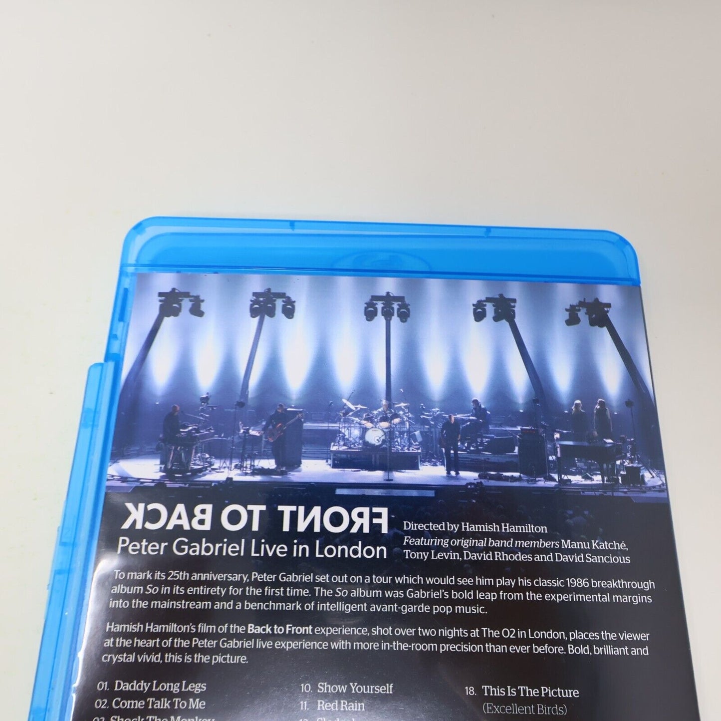 Back to Front Peter Gabriel Live in London Blu-ray 2014 Tested NTSC Concert