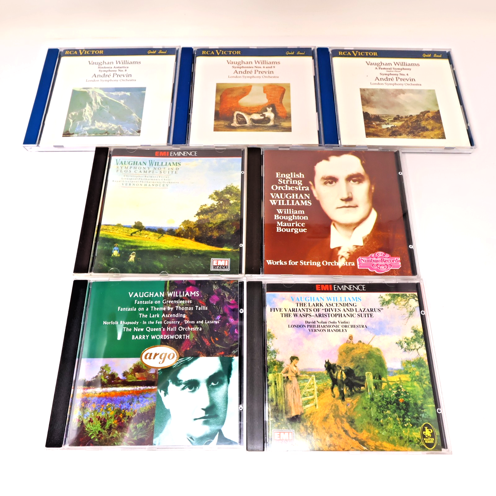 Ralph Vaughan Williams 7 CDs Lot Symphony #4-5-6 8-9/Sinfonia Antartica
