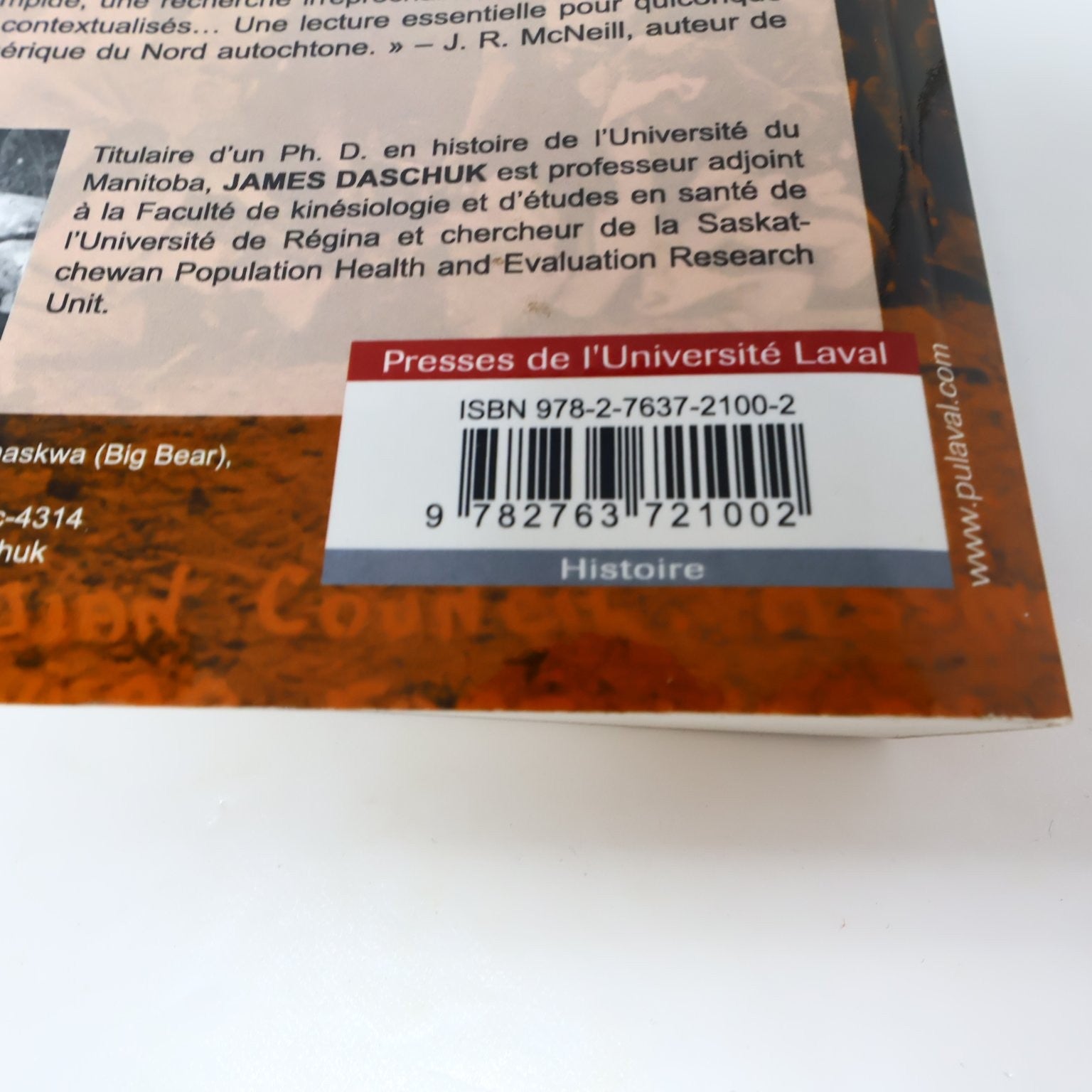 La Destruction des Indiens des Plaines James Daschuk 2015 Français/French PB PUL