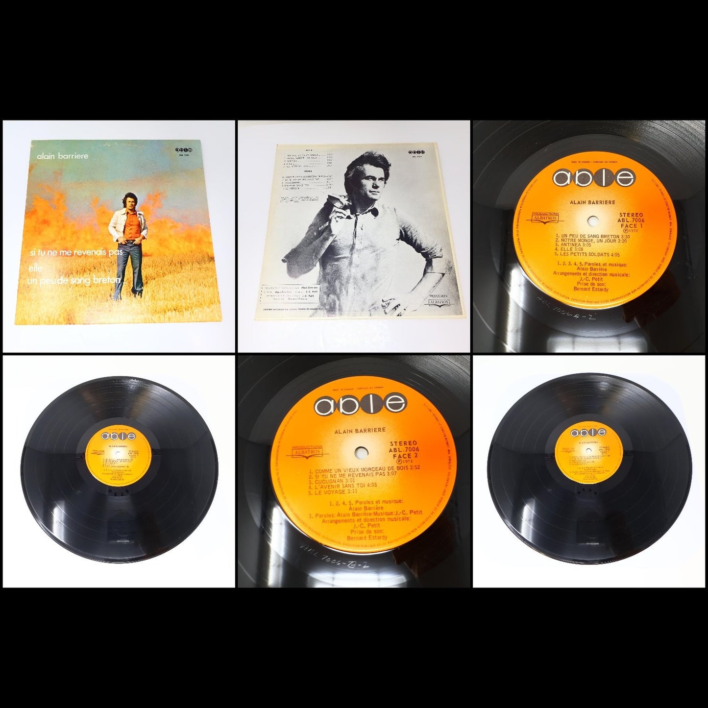 Alain Barriere Lot 10 Disques LP Record Sérénade et Tragédie/Amoco/Seduction
