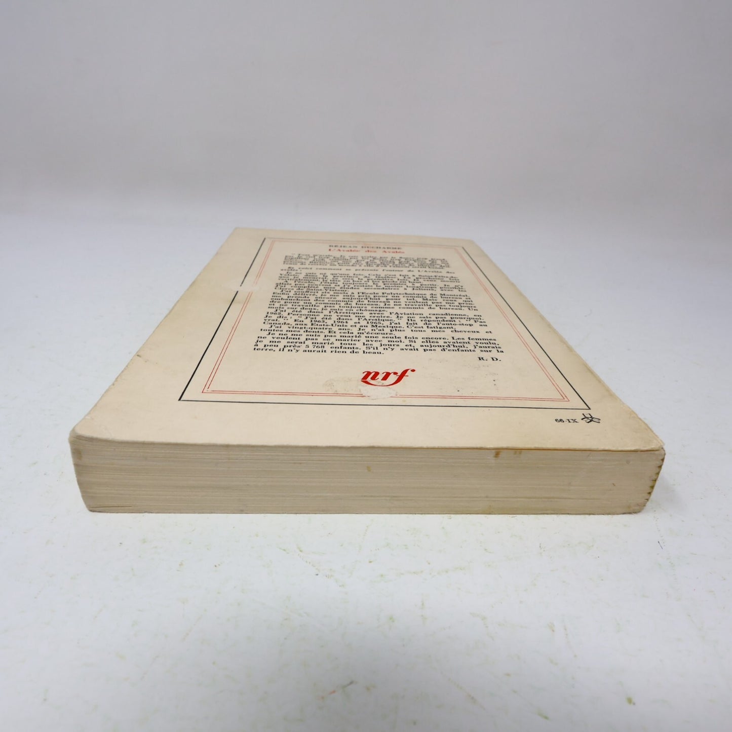 L'Avalée des Avalés Réjean Ducharme Gallimard/Nrf 1977 Littérature Québécoise PB