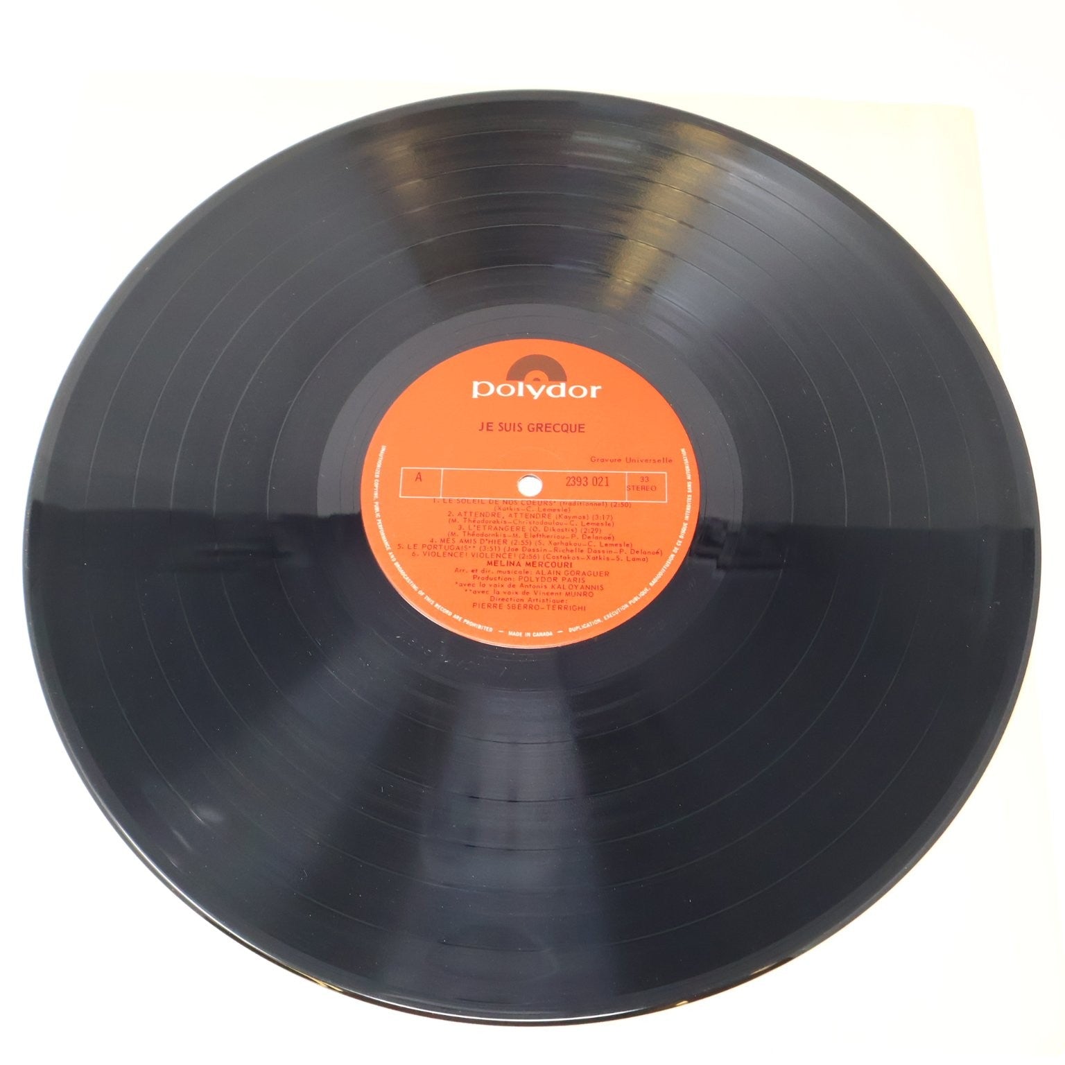 Melina Mercouri Je Suis Grecque LP Record 1970 Polydor French Chanson 2393 021