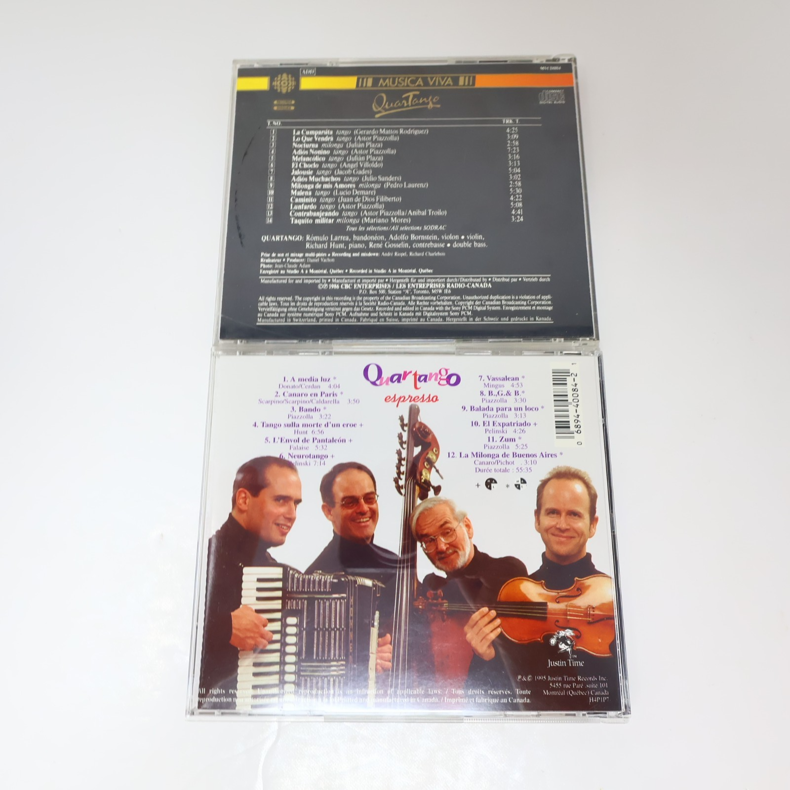 Quartango 2 CDs Lot Espresso/Quartango Justin Time/CBC Records Latin World Music