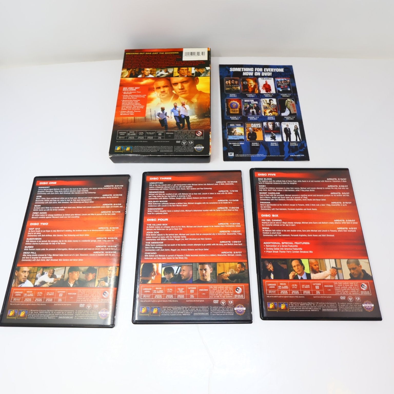 Prison Break Season 1-2 DVD Lot NTSC Region 1 Dominic Purcell/Wentworth Miller