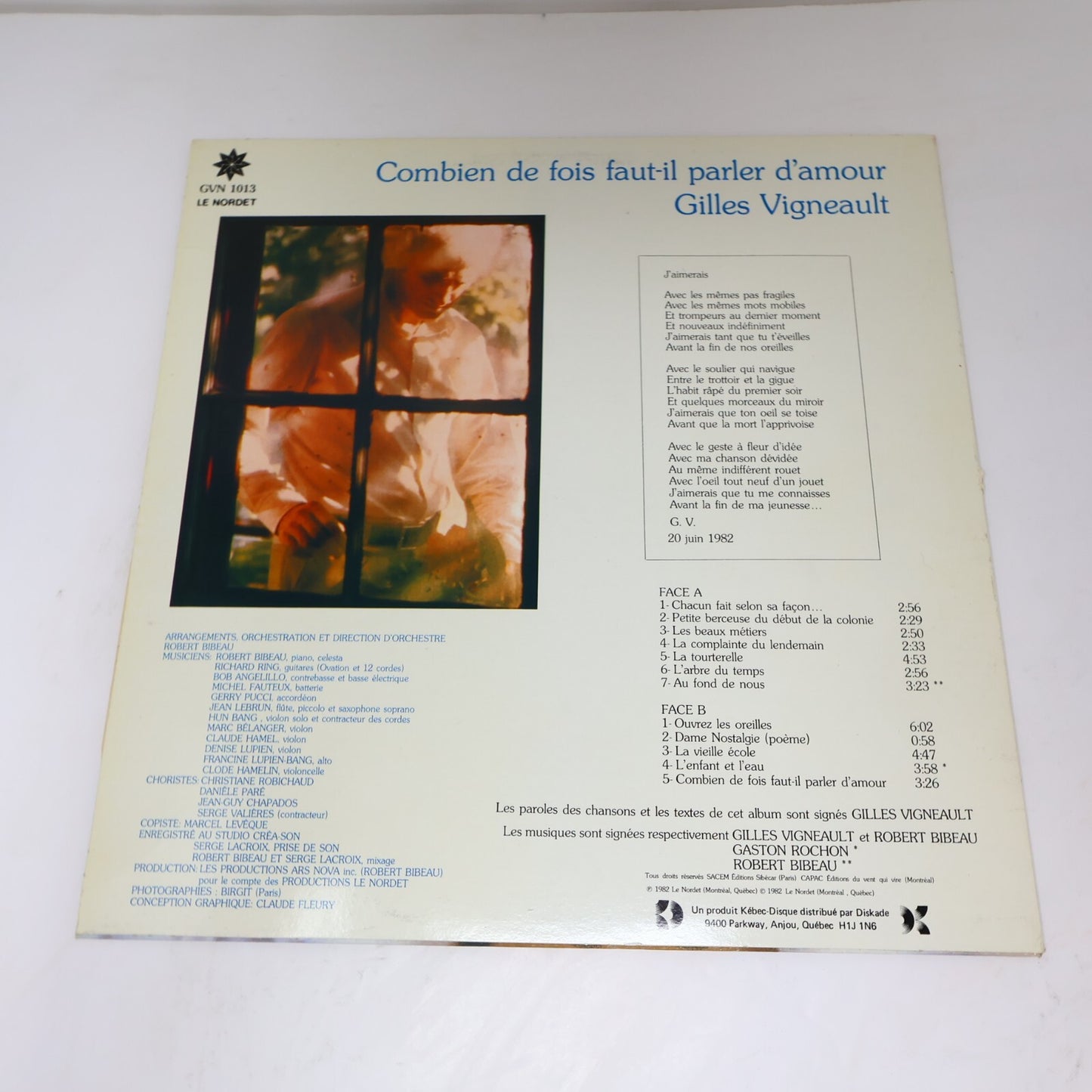 Gilles Vigneault Lot 7 Disques LP Record Combien De Fois Faut-Il Parler D'amour?