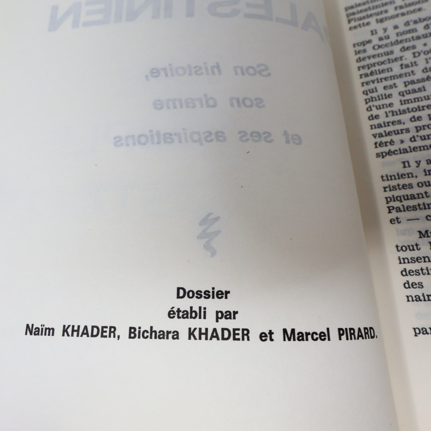 Apartheid et Sionisme/Le Peuple Palestinien Lot 2 Livres Khader/Bajoit/Pirard PB