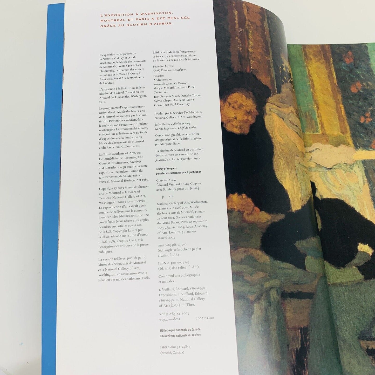2003 Édouard Vuillard Livre Exposition Musée des Beaux Arts de Montréal Français