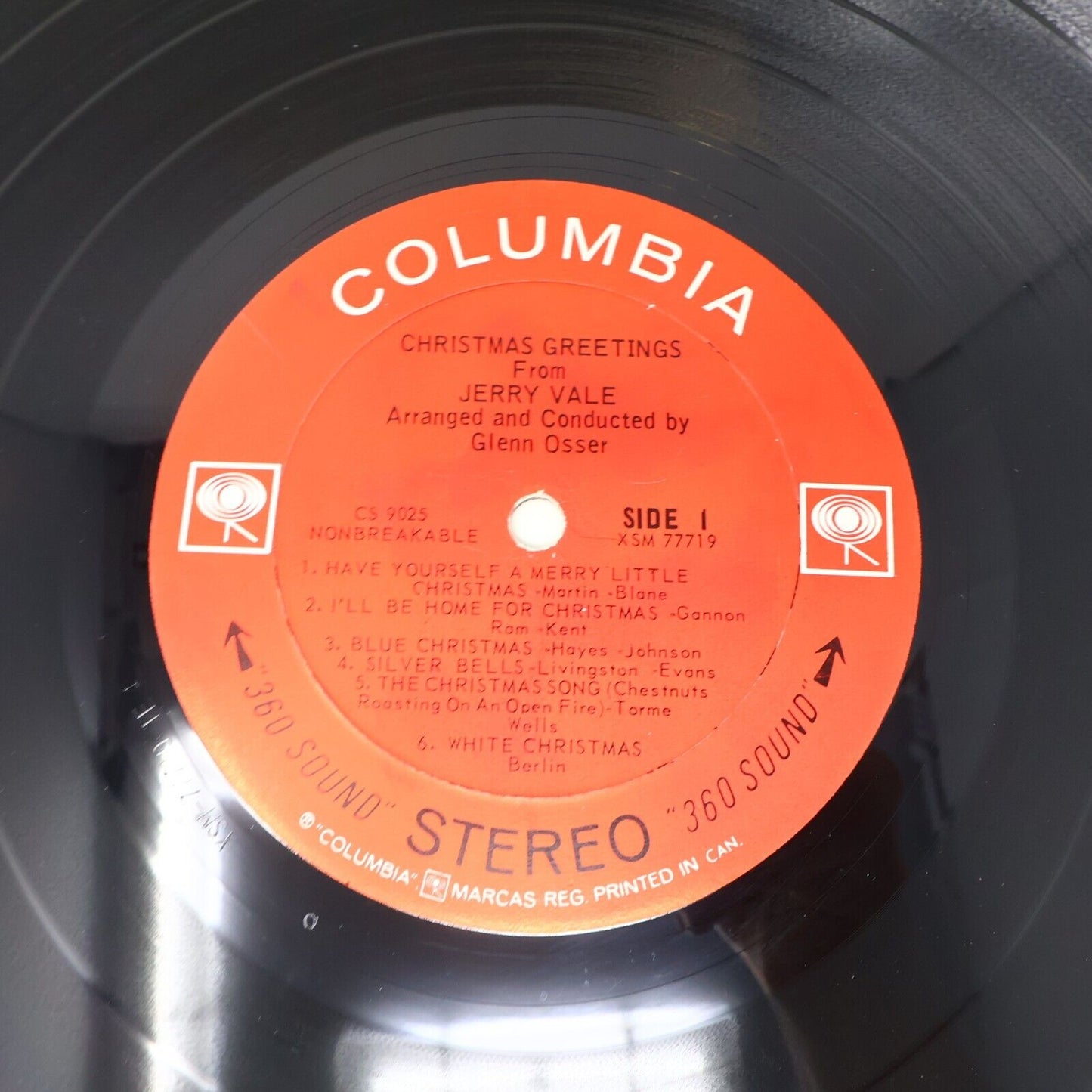 Christmas Greetings From Jerry Vale LP Record CS 9025 Silver Bells Silent Night