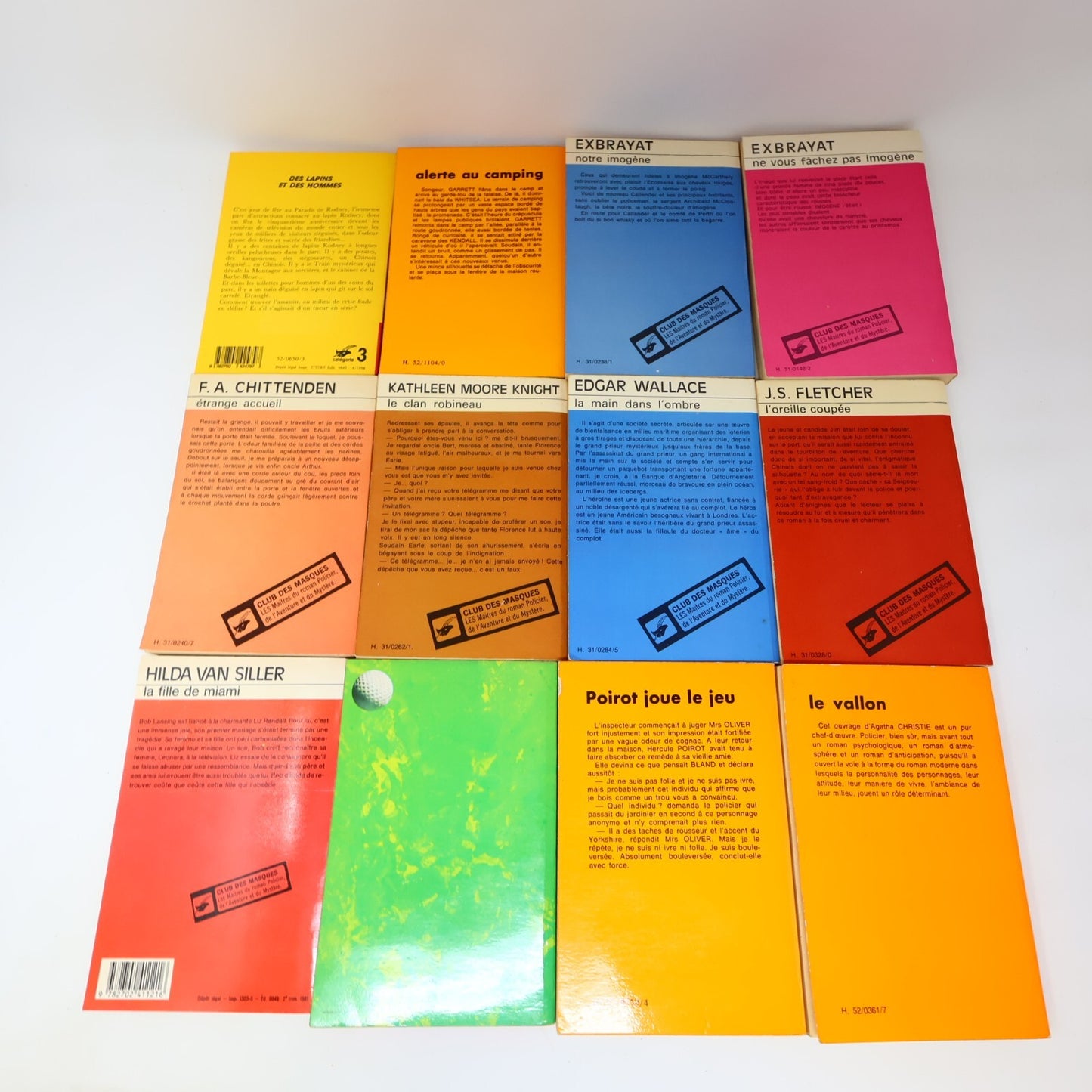 Club des Masques Lot 25 Livres Agatha Christie/Exbrayat/E. Wallace Français PB