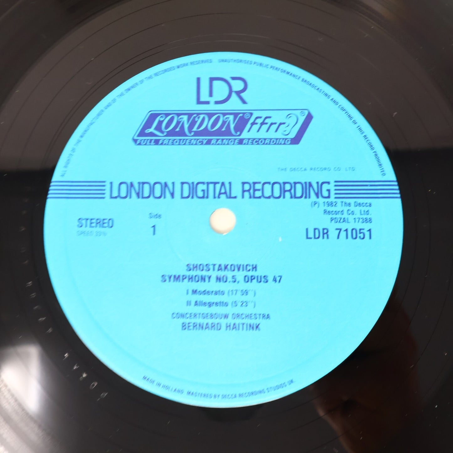 Shostakovich Haitink Symphony 5 Concertgebouw Orchestra Record Vinyl LDR 71051