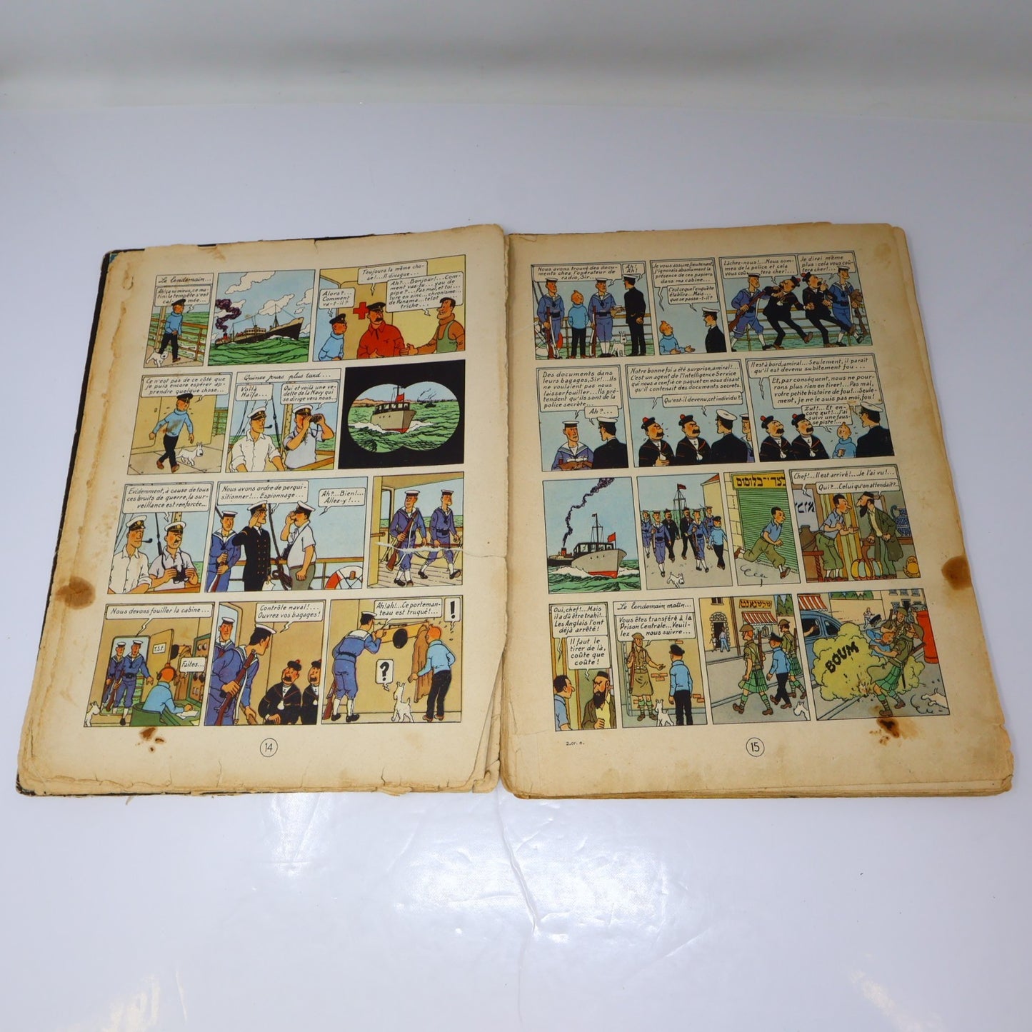 Tintin Au Pays de l'Or Noir Hergé Casterman 1950 B4 EO HC Français Mauvais État