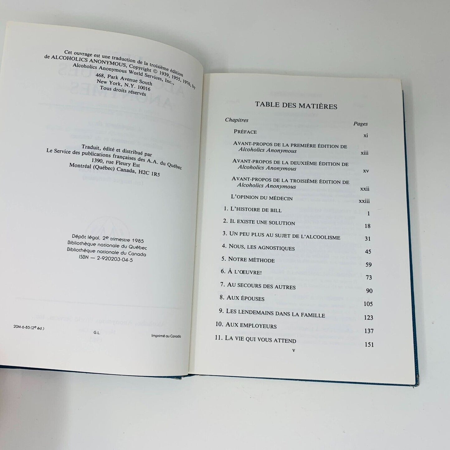 1985 Les Alcooliques Anonymes 2nd Édition Français Alcoholics Anonymous French