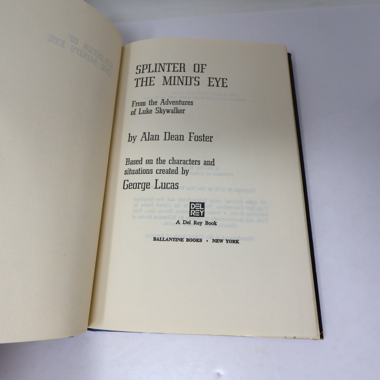 Splinter of the Mind's Eye Alan Dean Foster Star Wars Del Rey 1978 HC DJ BCE 70s