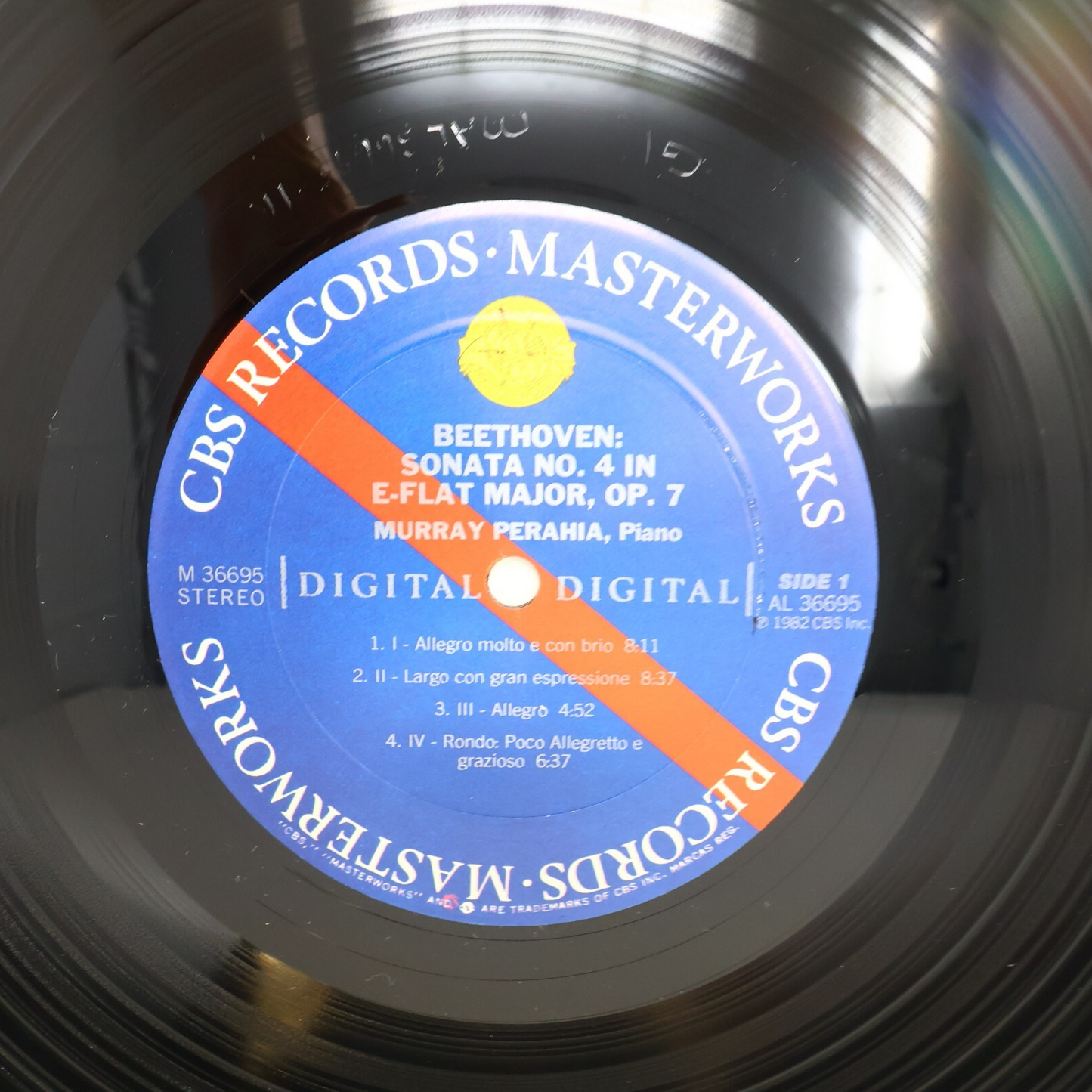 Beethoven Murray Perahia Sonatas No. 4 Op. 7 No 11 Op 22 LP Record Vinyl M 36695